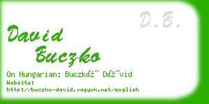 david buczko business card